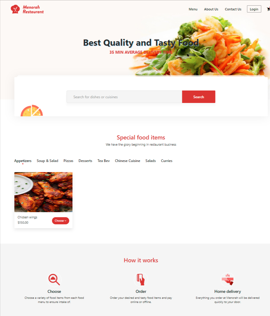 Menorah Restaurent Template